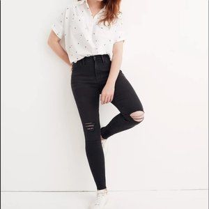 Madewell 9" Mid-Rise Skinny Jeans in Black Sea